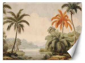 Gario Fotótapéta Trópusi pálmafák a folyó mellett Anyag: Vlies, Méret: 200 x 140 cm