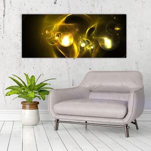 Absztrakt kép sárga gömbök (120x50 cm)