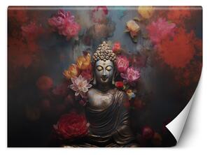 Gario Fotótapéta Buddha virágokkal körülvéve Anyag: Vlies, Méret: 200 x 140 cm