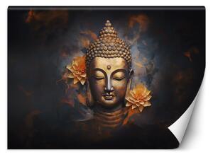 Gario Fotótapéta Arany Buddha és virágok Anyag: Vlies, Méret: 200 x 140 cm