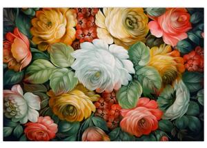A festett virágcsokor képe (90x60 cm)