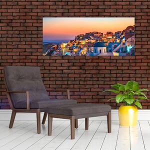 Kép - Santorini alkonyatkor (120x50 cm)