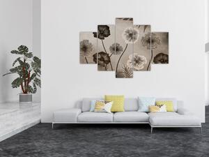 Kép - Rajzolt virágok (150x105 cm)