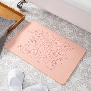 Világos rózsaszín fürdőszobai kilépő 39x60 cm More Self Love – Artsy Doormats