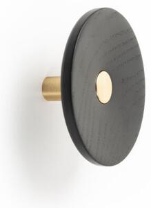 Fogas Viefe ZOOT gomb, 120mm, fa-alumínium, csiszolt sötét sárgaréz + fekete lakkozott EI
