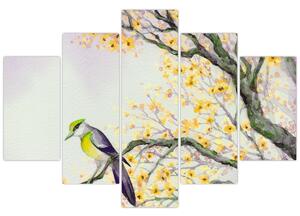 Kép - Akvarell madár a fán (150x105 cm)
