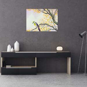 Kép - Akvarell madár a fán (70x50 cm)
