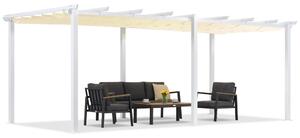 Barbados terasz pergola 3x6 m Garden Point fehér és bézs színben