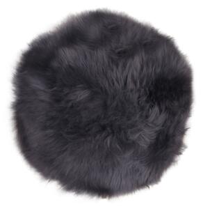 Lambskin báránybőr ülőpárna, Szürke, Ø35 cm