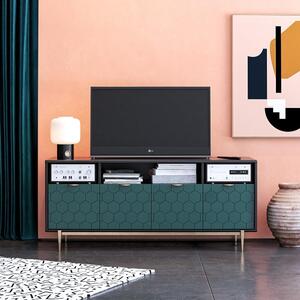Zöld-fekete TV-állvány 151x65 cm Olivia - CosmoLiving by Cosmopolitan