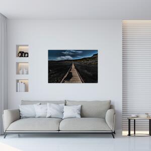 Egy kép a fa útról alkonyatkor (90x60 cm)