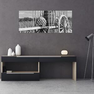 Kép - Utánfutó, fekete-fehér (120x50 cm)