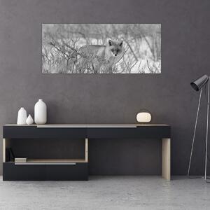 Kép - Róka, fekete, fehér (120x50 cm)