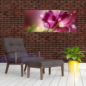 Rózsaszín tulipánok képe (120x50 cm)