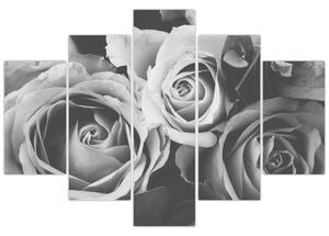 Kép - Rózsa, fekete-fehér (150x105 cm)
