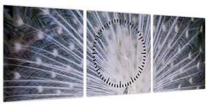 Kép - Fehér páva (órával) (90x30 cm)