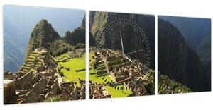 Kép - Lámák Machu Picchuban (órával) (90x30 cm)