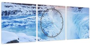 Kép - Hideg vízesések (órával) (90x30 cm)