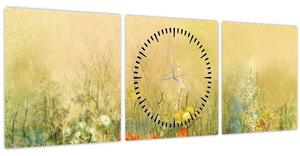 Kép - Festett rét (órával) (90x30 cm)