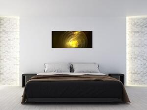 Sárga absztrakt spirál képe (120x50 cm)