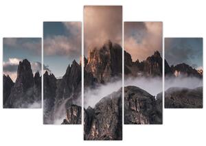 Kép - A ködben rejtett olasz dolomitok (150x105 cm)