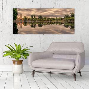 A tó és a fák képe (120x50 cm)