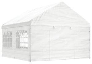 VidaXL fehér polietilén pavilon tetővel 4,46 x 4,08 x 3,22 m