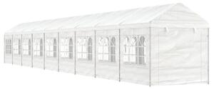 VidaXL fehér polietilén pavilon tetővel 20,07 x 2,28 x 2,69 m