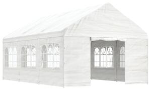 VidaXL fehér polietilén pavilon tetővel 6,69 x 4,08 x 3,22 m