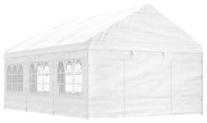 VidaXL fehér polietilén pavilon tetővel 6,69 x 4,08 x 3,22 m
