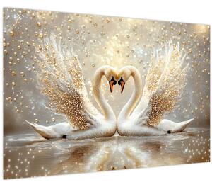 Kép - Arany hattyúk (90x60 cm)