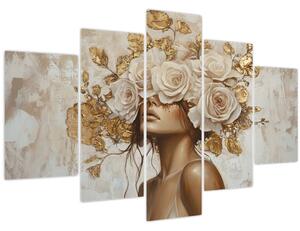 Kép - Lány rózsákkal (150x105 cm)