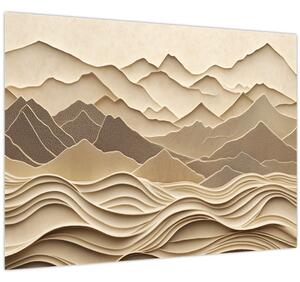 Kép - 3D hegyvonalak (70x50 cm)