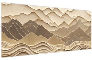 Kép - 3D hegyvonalak (120x50 cm)
