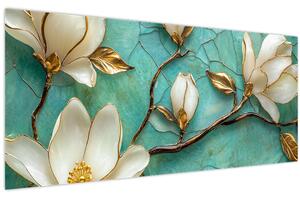 Kép - 3D magnóliák (120x50 cm)