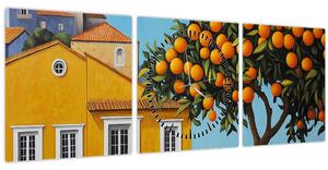 Kép - Narancsfa (órával) (90x30 cm)