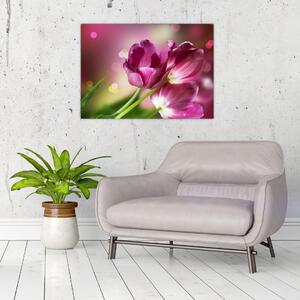 Rózsaszín tulipánok képe (70x50 cm)