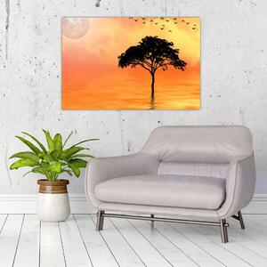 Kép egy fáról naplementekor (90x60 cm)