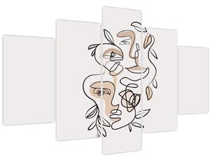 Kép - Line art arckezelés (150x105 cm)