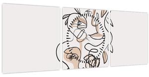 Kép - Line art arckezelés (órával) (90x30 cm)