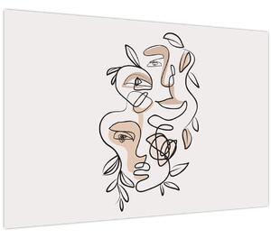 Kép - Line art arckezelés (90x60 cm)