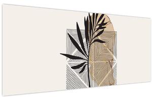 Kép - Absztrakció trópusi levelekkel N⁰1 (120x50 cm)