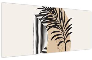 Kép - Absztrakció trópusi levelekkel N⁰3 (120x50 cm)