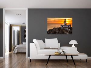Világítótorony naplementekor képe (90x60 cm)
