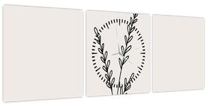 Kép - rét virág N⁰2 (órával) (90x30 cm)