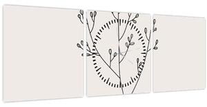 Kép - N⁰3 rét virága (órával) (90x30 cm)