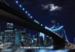 Fotótapéta - Város és a híd éjjel (152,5x104 cm)