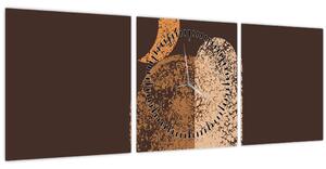 Kép - Narancssárga ívek N⁰2 (órával) (90x30 cm)