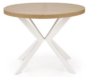 Széthúzható étkezőasztal 100-250 cm Pepeera (fehér + arany) (6 8 fő részére)