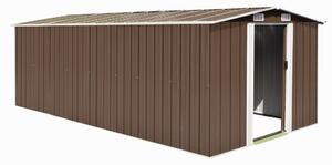 VidaXL barna fém kerti fészer 257 x 489 x 181 cm